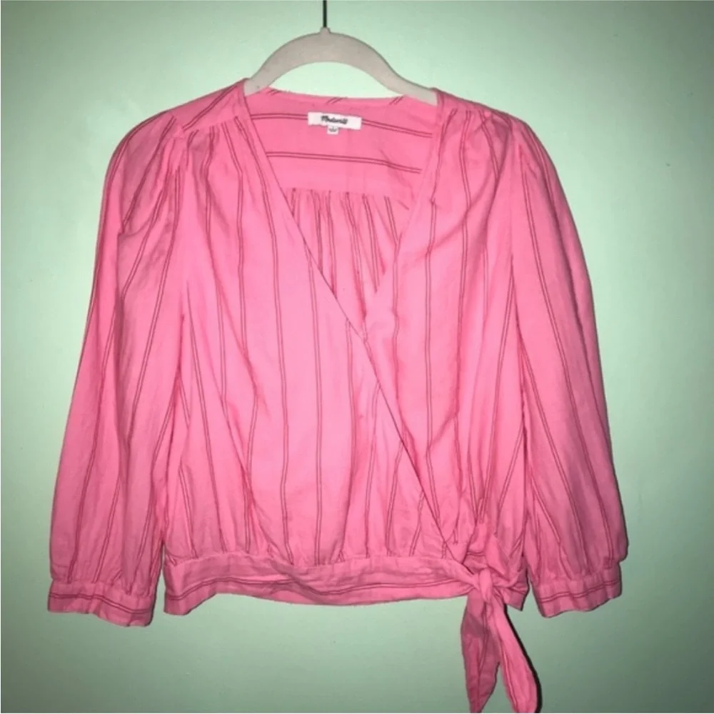 MADEWELL Wrap Top in Cecilia Stripe - Picture 5 of 7